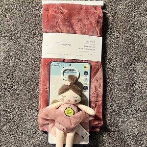Dream Gro Ballerina Travel Soother Just Imagine Embossed Plush Baby Blanket